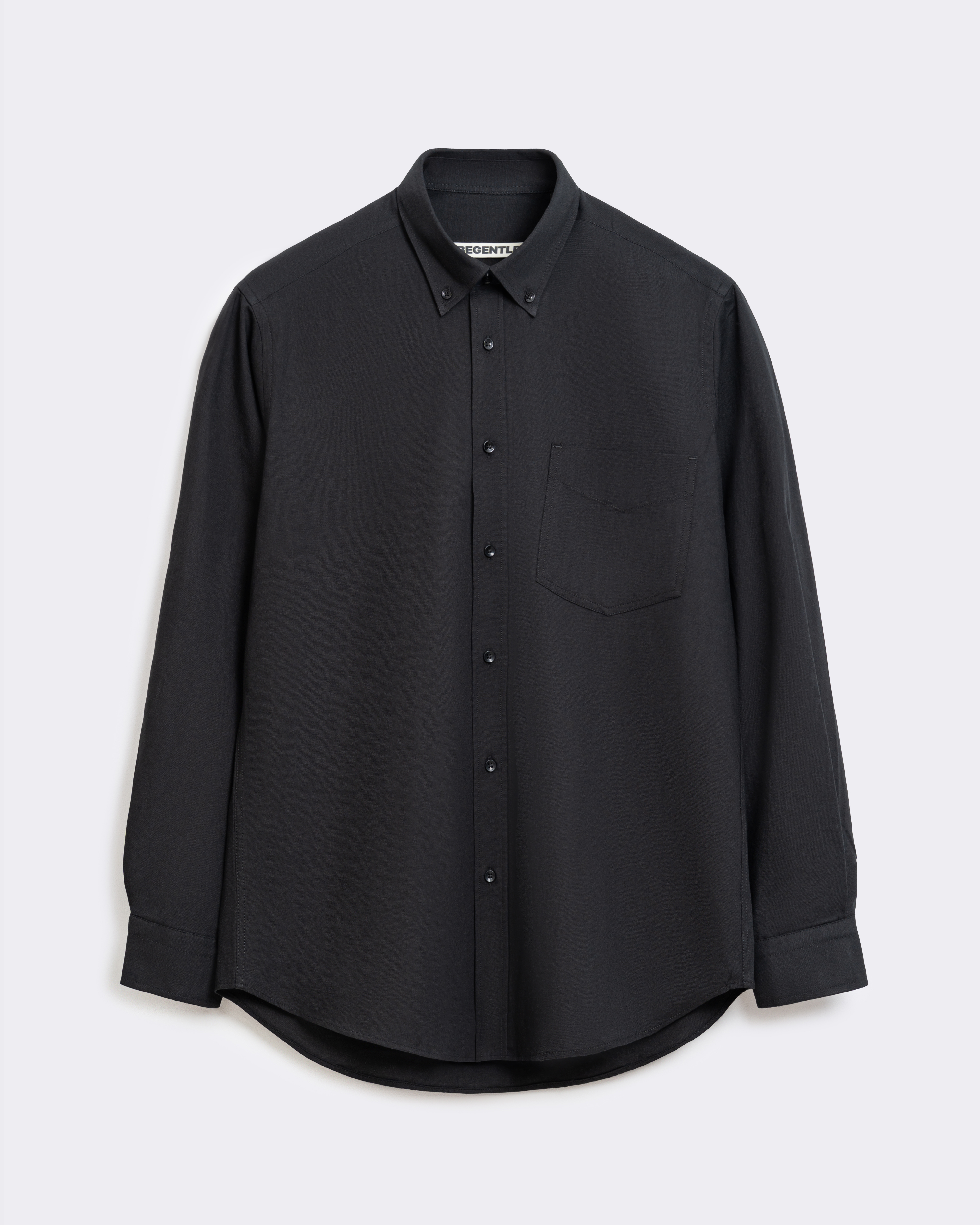 be Gentleman Сорочка-оксфорд чорна з накладною кишенею